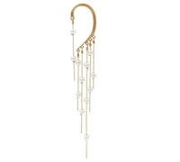 MAGICLULU Boucle d'Oreille Clip sans Perçage Étoile à Pampilles Perles, Alliage Solide, Longue Manchette Élégante pour Fête et Usage Quotidien