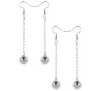 MAGICLULU Boucles D’oreilles Pendantes Boule Disco en Alliage Argenté et Doré, 2 Paires, Boucles D’oreilles Fantaisie pour Femmes, Bijoux Danse et Soirée, Accessoires Années 70, Éclat