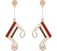 MAGICLULU Boucles D’oreilles Pendantes pour Femmes de Notes de Musique, Légères, Rouge et Noir, Design Géométrique Classique, 1 Paire, Bijoux Fantaisie, Usage Quotidien et Fête