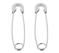 MAGICLULU Boucles D'oreilles Épingles de Sûreté Punk en Acier Inoxydable Argenté Verrou à Ressort Confortables pour Hommes et Femmes, pour Concerts et Créations Artisanales, Lot de 2