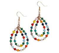 MAGICLULU Boucles D'oreilles Pendantes Créoles Perlées pour Femmes, en Alliage et Cristal Artificiel, Élégantes et Pratiques pour Fêtes de Mariage