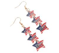 MAGICLULU Boucles D'oreilles Pendantes Étoile à Cinq Branches en Cuivre et Acrylique, Légères et Confortables, Fête du 4 Juillet 250e Anniversaire des États-