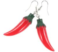 MAGICLULU Boucles d'Oreilles Pendantes Piment en Résine 2.8 Pouces pour Femmes Bijoux Drôles pour Vacances et Présents