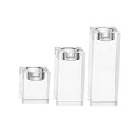 MAGICLULU bougeoir en Cristal Home Decor bougeoir Chic Mariage Bougie en Forme Titulaire pièce maîtresse des bâtons cannelé Photophore chandelle Bougie Chandelier Cube Chandelier en Cristal