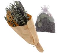 MAGICLULU Bouquet de Lavande Séchée Naturelle avec Sachet Parfumé, Décoration Suspendue, Plantes Décoratives Solide, Aromathérapie Relaxante pour Salle de Bain, Ornement Floral