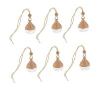 MAGICLULU Bouteille de Parfum Suspendue 7Ml pour Voiture Diffuseur d'Huiles Essentielles Flacon en Verre Transparent Décoration de Voiture Lot de 6