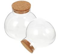 MAGICLULU Bouteille Écologique en Verre 5.12 Pouces Pot Bouchon en Liège pour Micro Paysage Bureau Jardin Décoration