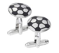 MAGICLULU Boutons de Manchette Football Créatifs Argentés, Clous de Manche Manchette Homme, Accessoires Affaires pour Chemise, Style Sportif Élégant, Usage Professionnel, Diamètre Rond