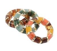 MAGICLULU Bracelets Design Géométrique Irrégulier en Joncs Acrylique 3 Pièces Ajustement Élastique Confortable, Style Moderne pour Femmes pour Événements Sociaux