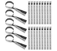 MAGICLULU Bracelets pour Événements Spéciaux en Tissu Argenté, 100 Bracelets Réutilisables et Légers pour Parcs d'Attractions et Balades Nocturnes