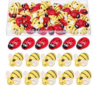 MAGICLULU Breloque Abeille en Résine Jaune, Ornement Artisanal pour Coque | Mini Animaux en Résine, Dos Plat Pratique, pour Pinces et Créations, Plastique Léger