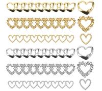 MAGICLULU Breloques pour Ongles de Cœur, 60 Pièces Métal Doré Ajouré, Charms Mignons pour Nail Art, Décorations Manucure Kawaii, Accessoires Nail Art pour Fêtes et Usage Professionnel