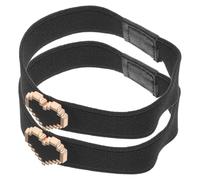 MAGICLULU Brides Élastiques pour Chaussures Plates Fille, Lanières Décoratives Cœur Anti-Desserrage, Bride Mocassin Noire Élastique, Accessoires Confortables pour Maintien Talon, Chaussures