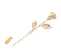 MAGICLULU Broche de Col Homme Dorée Fleur Vintage, Épingle à Cravate pour Chemise, Accessoire Costume Élégant, Épinglette en Métal pour Occasions Formelles et Décontractées
