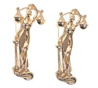 MAGICLULU Broche de Costume en Alliage Doré 2pcs, Style Antique Élégant Statue Grecque Symbole de Justice, pour Chemise Formelle et Soirée Cocktail