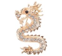 MAGICLULU Broche Dragon Décorative Dorée Vintage en Métal Robuste, Épingle à Vêtements Style Chinois pour Costume et Veste, Accessoire de Mode Masculin et Féminin, Présent Anniversaire