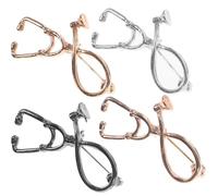 MAGICLULU Broche Épingle de Poitrine Vintage Stéthoscope 4pcs en Alliage Résistante à L'usure et Décoloration pour Occasions Décontractées Entre Amis et Collègues