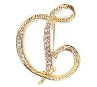 MAGICLULU Broche Lettre Alphabet Alliage Métallique Cristaux, Épingle Décorative Créative Unisexe, Accessoire Mode pour Costumes et Vêtements, Taille Petite, Usage Quotidien et Occasions