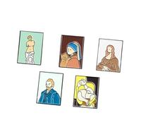 MAGICLULU Broches D'artiste de Dessin Animé en Alliage 5pcs, Broches Portrait Célèbres, Ornement de Costume Charmant pour Paquet et Vêtements, Présent pour Fêtes