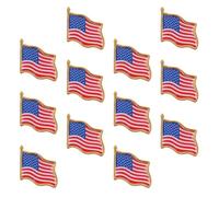 MAGICLULU Broches Drapeau Américain Accessoires de Costume Lot de 12 en Fer, Décoration Résistante à L'usure Motif Rayé Fête Nationale Jour de L'indépendance
