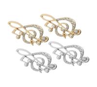 MAGICLULU Broches Musique Élégantes 4pcs en Alliage de Zinc Pierres Brillantes, Résistantes à L'usure, pour Pulls et Vêtements Lors de Concerts ou Événements Formels