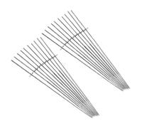 MAGICLULU Brochettes en Acier Inoxydable Argenté 20pcs Mécanisme D'engrenage Réutilisables pour Barbecue Extérieur et Pique-niques