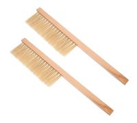 MAGICLULU Brosse Apiculture Double Rangée 2 Pièces en Soies de Porc Manche Bois, Outil pour Rucher, Brosse Petit Format pour Nettoyage Ruches, Accessoires Matériel Apicole, Fournitures