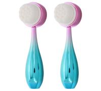 MAGICLULU Brosse Nettoyante Visage en Silicone 2pcs, Double Côté, Étanche et Facile à Utiliser, Exfoliant Visage pour Usage Domestique et Voyage