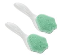 MAGICLULU Brosse Nettoyante Visage Silicone 2 Pièces Vertes Forme Griffe Poignée Longue Brosse Faciale Manuelle Exfoliante pour Soin du Visage et Nettoyage Profond