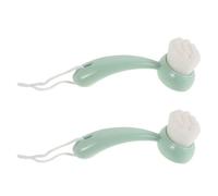 MAGICLULU Brosse Sèche Visage 2pcs avec Poils Doux et Manche Long en Plastique Gommage Visage Exfoliant à Domicile Voyage