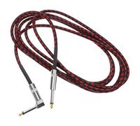 MAGICLULU Câble Guitare Électrique 3 M Noir et Rouge à Angle Droit 6,35 Mm de Bruit Câble Patch Guitare Flexible Résistant pour Accords et Effets Instrument Musique