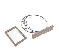 MAGICLULU Cadre Photo en Métal Forme Feuille 15 CM Cadre Photo Vintage Flottant Double Face Commémoratif sur Pied pour Bureau et Décoration Intérieure Noir de Table Robuste