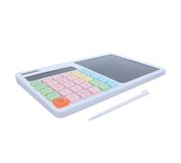MAGICLULU Calculatrice Silencieuse et Double Alimentation Solaire 12 Chiffres avec Tablette D'écriture LCD Intégrée Abs Blanc pour Bureau et Applications Professionnelles