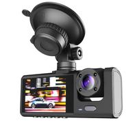 MAGICLULU Caméra Embarquée pour Voiture Triple Lentilles 1080p Avant, Intérieure et Arrière, Écran IPS 2,0 Pouces, Enregistrement Clair et Vision Nocturne, Batterie Lithium 150mah