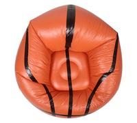 MAGICLULU Canapé Gonflable Créatif Fauteuil Polyvalent en PVC Marron Forme Ballon de Basketball 110x110x85 Cm pour Salon et Camping, pour Adolescents Amateurs de Sport