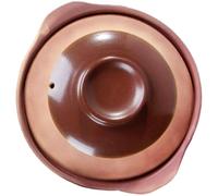 MAGICLULU Casserole en Argile de 900 Ml Poignées Doubles, Pot en Terre Cuite pour Cuisson Sûre et Facile à Nettoyer, pour Soupe et Ragoût Maison