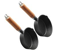 MAGICLULU Casseroles en Fonte Noire, Accessoires de Cuisine Pratiques pour Verser de L'huile Lot de 2 et Fondre le Chocolat, Pot à Bec pour et Pâtisserie