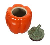 MAGICLULU Ceramic Pumpkin Shape Jar for Tea Storage Sealed Container for Sugar Snacks and Candies and Dustproof Kitchen Decor