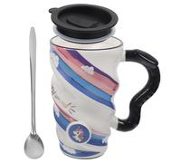 MAGICLULU Céramique Mug Licorne Poignée Courbe avec Couvercle, 500ml | Forme Spirale, Anneau D’étanchéité, Grosse Ouverture, pour Chocolat Chaud et Boissons, la Cuisine Plusieurs styles