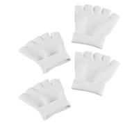 MAGICLULU Chaussettes Hydratantes en Gel Spa, 2 Paires, Semi-ouverts Blanc, Soin des Anti-dessèchement, Confort Doux, Fibre de Coton Respirante Peau Sèche et Craquelée