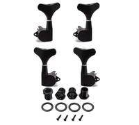 MAGICLULU Chevilles D'accordage de Basse 4 Pièces 2l2r en Alliage de Zinc Noir avec Vis D'assemblage et Bagues pour Guitare Basse Électrique à 4 Cordes