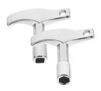 MAGICLULU accordage de Batterie 2pcs en Alliage de Zinc Argenté, Forme Hexagonale et Carrée, Outil Portable pour Musiciens et Batteurs