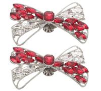 MAGICLULU Clip de Chaussures Décoratif en Rouge Nœud Détachable, Accessoire Élégant et Facile à Remplacer pour Fêtes et Occasions Formelles, 1 Paire