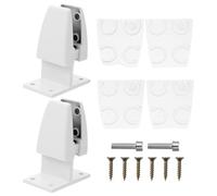 MAGICLULU Clip de Fixation pour Écran Vertical en Alliage D'aluminium Blanc, Pince Ronde T-Type pour Séparateur en Verre ou Bois, Lot de 2 Pièces, Réduit Les Perturbations Couleur Aléatoire