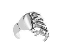 MAGICLULU Clip D'oreille Punk en Cuivre de Main Squelette Argentée, Accessoire Créatif Non Percé pour Femme et Fille, Porté Longuement au Quotidien Fête