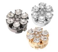 MAGICLULU Coffret de 3 Caches-boutons pour Chemise, Alliage de Zinc Résistant Ternissement, Design Floral Élégant, pour Occasions Formelles et Affaires, Or et Argenté