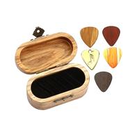 MAGICLULU Coffret Porte-médiators en Bois De Noyer pour Guitare Acoustique Et Électrique, Étui De Rangement Élégant 5 Pièces, Médiators Polyvalents pour Accessoires Instruments De Musique
