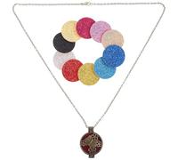 MAGICLULU Collier Pendentif Vintage en Métal avec Diffusion D'huiles Essentielles, Tampons Rechargeables, Design Simple et Délicat pour Femme, Usage Quotidien et Festivals
