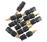 MAGICLULU Connecteur de Borne M5 en Laiton Plaqué Or 50mm 10 Pièces Mini Poste de Liaison avec Écrou Hexagonal, Améliore Le Contact Électrique Sécurisé pour Haut-Parleur Audio pour