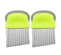 MAGICLULU Coupe-pommes de Terre Ondulées 2pcs en Acier Inoxydable Vert Lame D'onde, Léger et Facile à Ranger, pour Légumes et Pommes de Terre